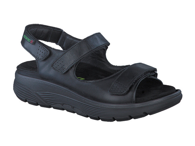 Sano NORINE Noir SOFTY 1200 par Mephisto Sandales pour Femmes avec semelles berçeaux - Dealorys 