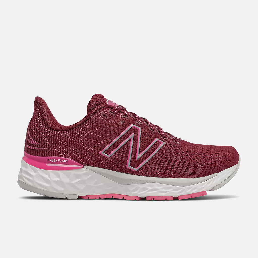 New Balance 880 W880R11 Garnet avec glo rose | Espadrilles de course pour femmes avec semelles amovibles - Dealorys