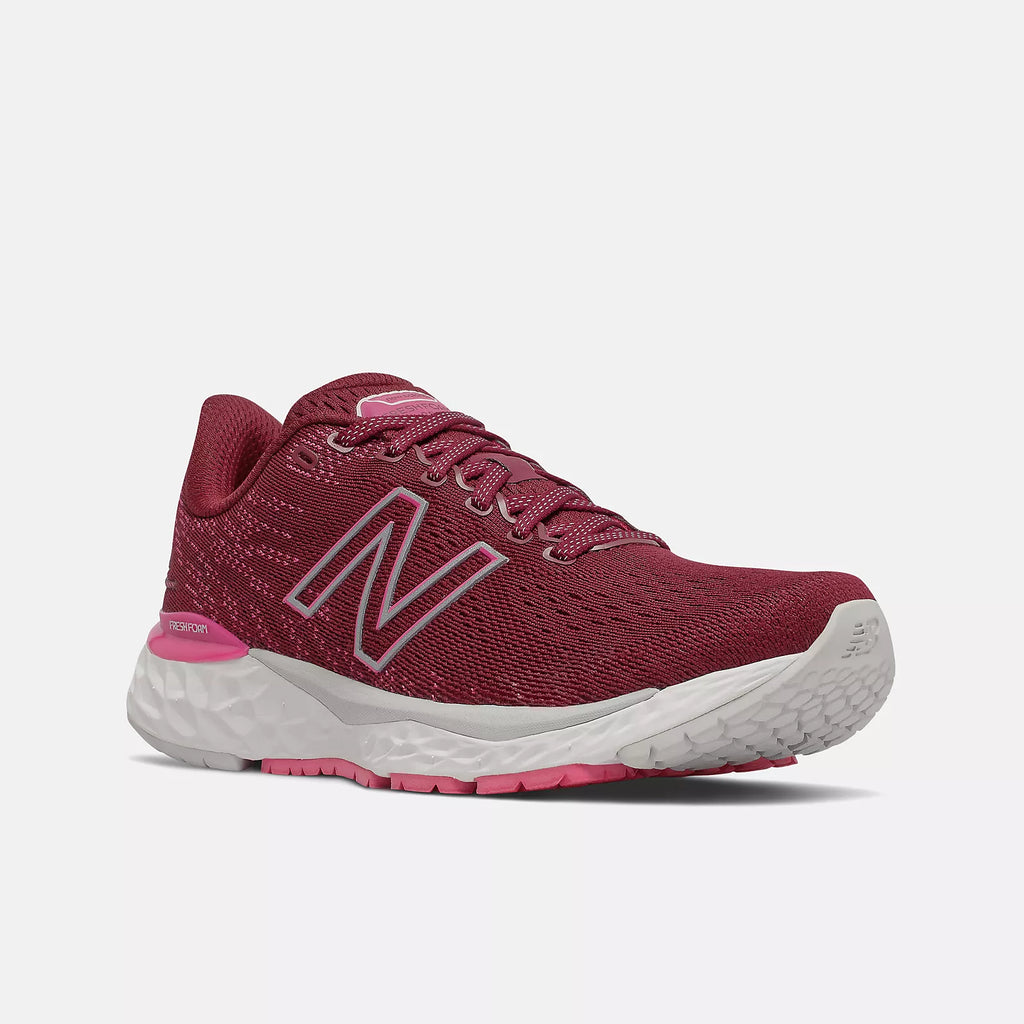 New Balance 880 W880R11 Garnet avec glo rose | Espadrilles de course pour femmes avec semelles amovibles - Dealorys