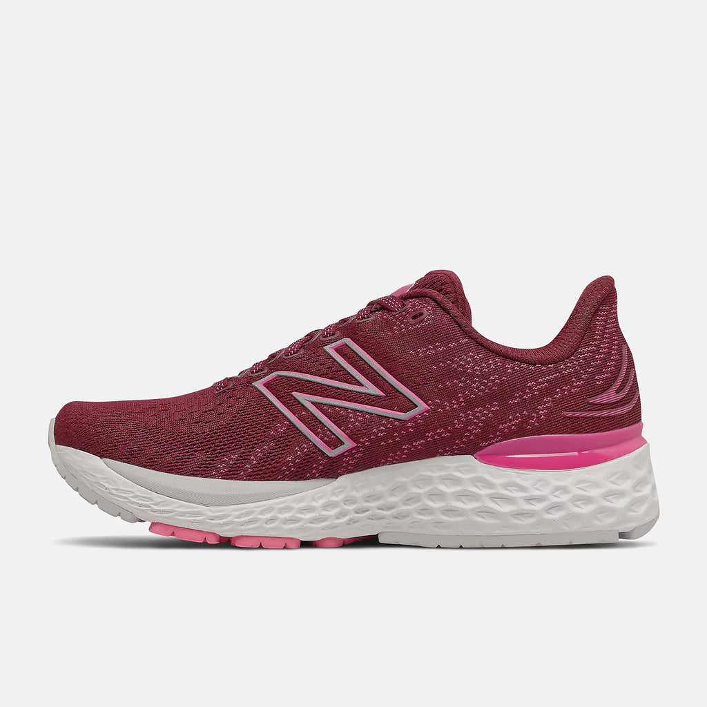 New Balance 880 W880R11 Garnet avec glo rose | Espadrilles de course pour femmes avec semelles amovibles - Dealorys