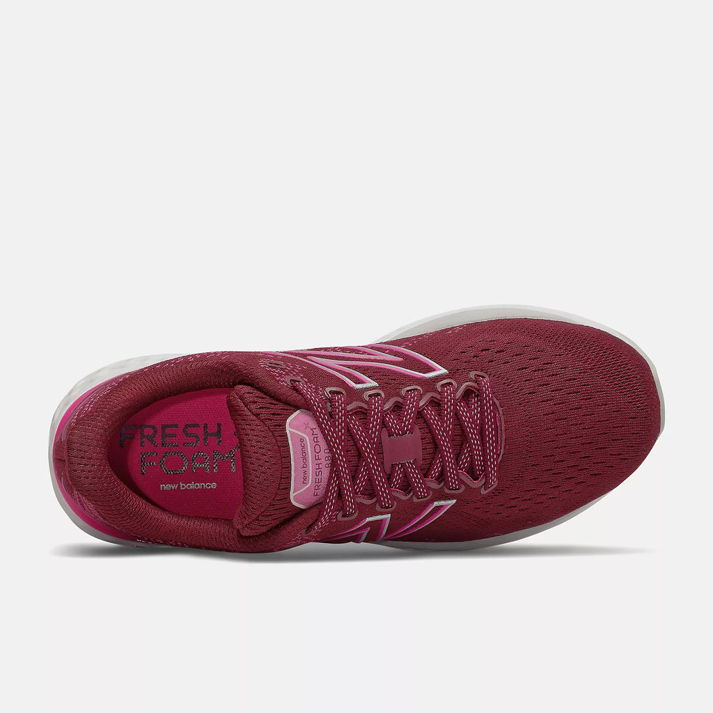 New Balance 880 W880R11 Garnet avec glo rose | Espadrilles de course pour femmes avec semelles amovibles - Dealorys