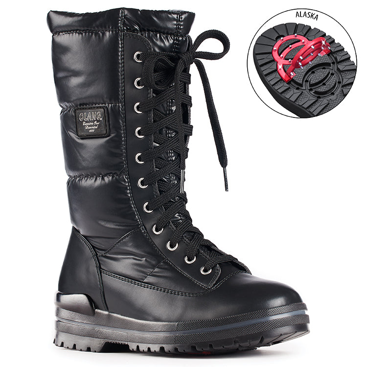 Olang GLAMOUR NERO Botte d'hiver à crampons rabattables pour femmes - Dealorys