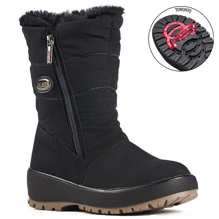 Olang GRACE NERO Botte d'hiver à crampons rabattables pour femmes - Dealorys