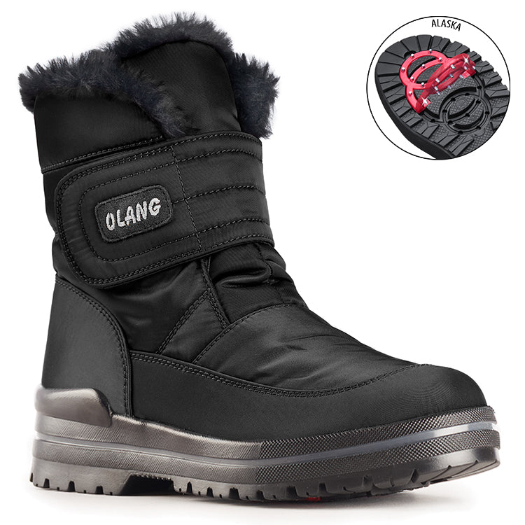Olang LUNA NERO Botte d'hiver à crampons rabattables pour femmes - Dealorys