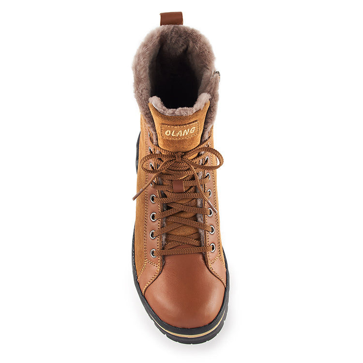 Olang ZAIDE CUOIO Bottes d'hiver à crampons rabattables pour femmes - Dealorys