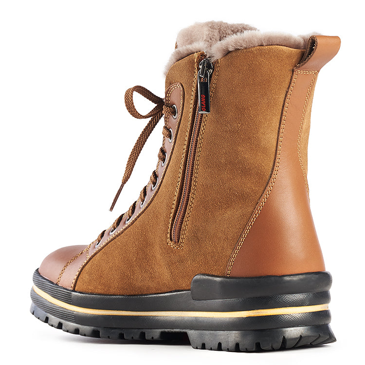 Olang ZAIDE CUOIO Bottes d'hiver à crampons rabattables pour femmes - Dealorys