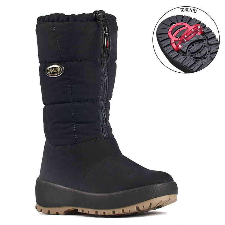 Olang ZILLER NERO Botte d'hiver à crampons rabattables pour femmes - Dealorys