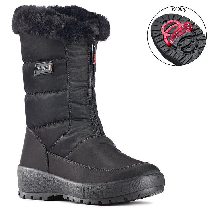 Olang GEMMA NERO Botte d'hiver à crampons rabattables pour femmes - Dealorys