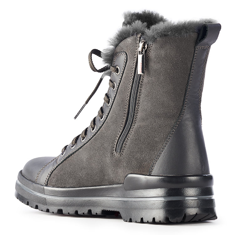 Olang ZAIDE ANTRACITE Bottes d'hiver à crampons rabattables pour femmes - Dealorys