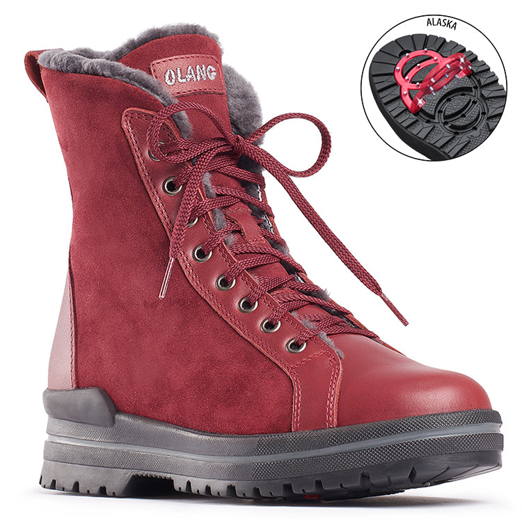 Olang ZAIDE Bordo | Bottes d'hiver à crampons pour femmes - Dealorys