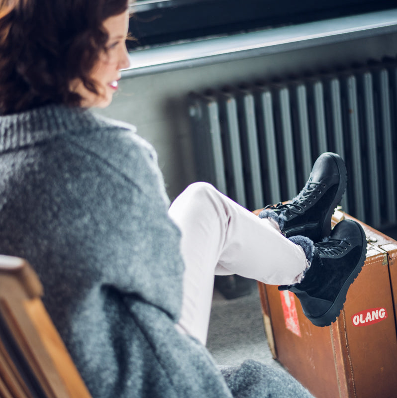 Olang ZAIDE NERO Bottes d'hiver à crampons rabattables pour femmes - Dealorys