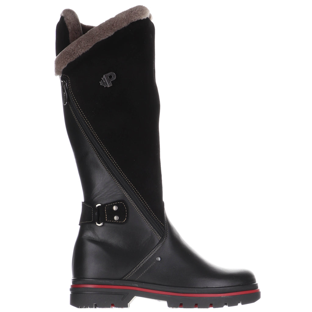 Pajar LONDON S Noir | Bottes d'hiver pour femmes avec crampons Fabriquées au Canada - Dealorys