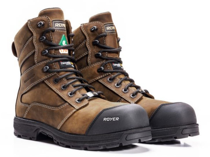 Royer 5727AG AGILITY ARTIC GRIP Brun Botte de travail SANS MÉTAL Isolé -20C Metal Free Safety Boots Assemblé au Canada - Dealorys