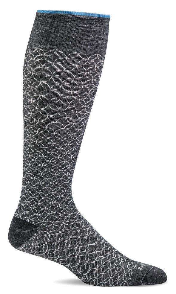 Sockwell SW100W Featherweight Fancy 901 Black2 Bas Thérapeutique pour Femmes Compression Graduée Modérée 15-20mmHg - Dealorys