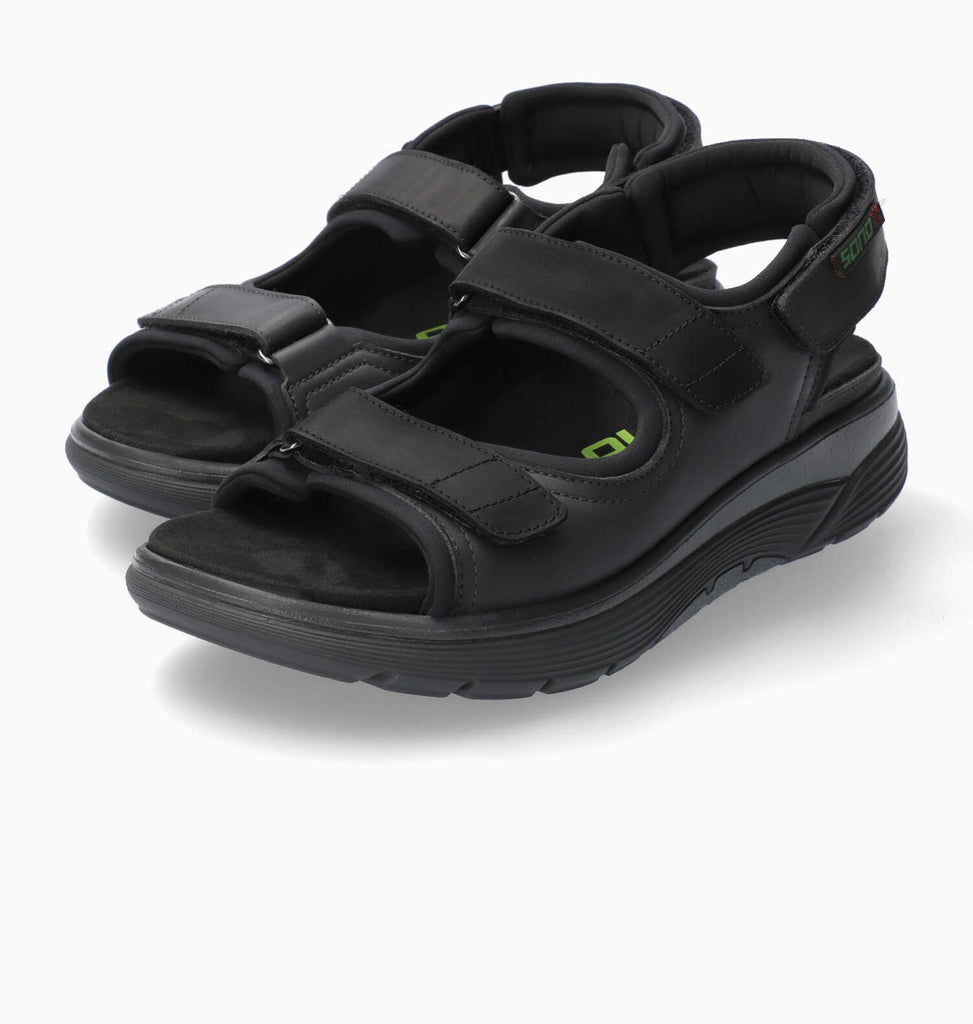 Sano WILFRIED Grizzly Black 100 par Mephisto Sandales Confortables pour hommes avec semelles amovibles berçeau - Dealorys