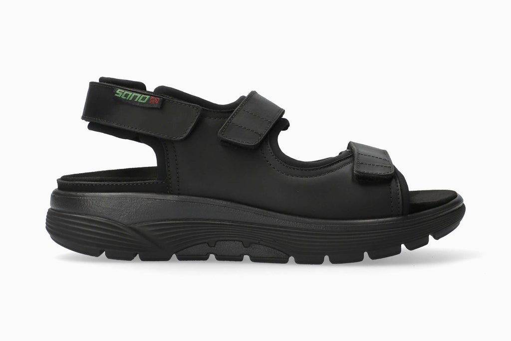 Sano WILFRIED Grizzly Black 100 par Mephisto Sandales Confortables pour hommes avec semelles amovibles berçeau - Dealorys