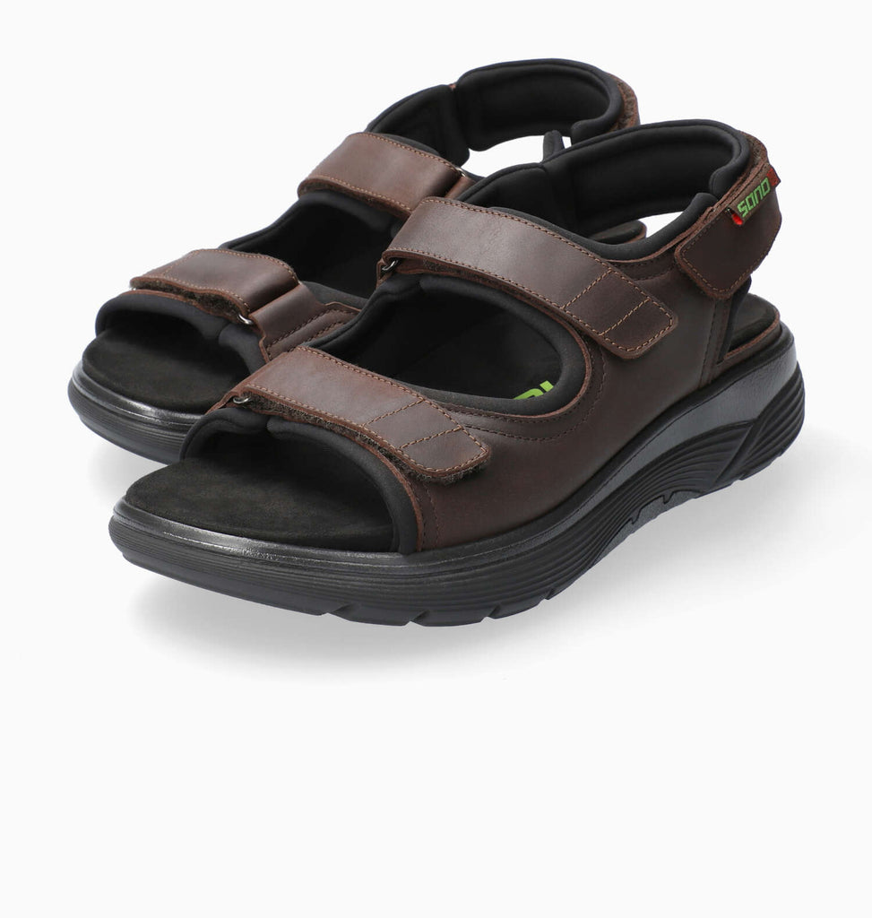 Sano WILFRIED Grizzly Dark Brown 151 par Mephisto Sandales Confortables pour hommes avec semelles amovibles berçeau - Dealorys