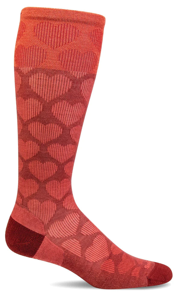Sockwell Heart Throb SW108W Red Rock 525 | Compression Graduée Modérée 15-20mmHg - Dealorys