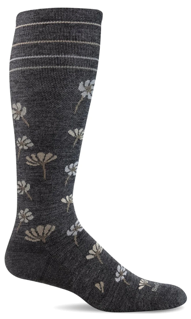 Sockwell Field Flower SW133W Charcoal 850 | Compression Graduée Modérée 15-20mmHg - Dealorys