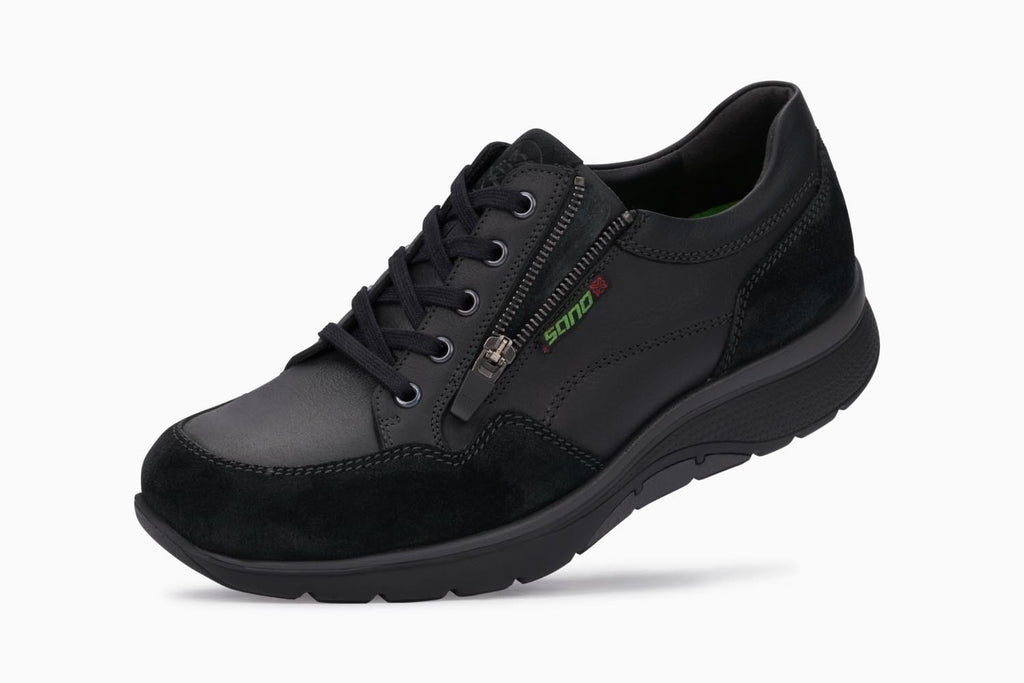 Sano ALEK Black Velours 9800/ Sandycalf 4800 par Mephisto Chaussures Confortables pour hommes avec semelles amovibles - Dealorys