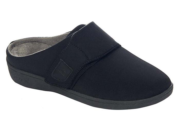 Biotime ELISE Noir Pantoufle EXTENSIBLE pour Femme Semelle Amovible pour Orthèses - Dealorys