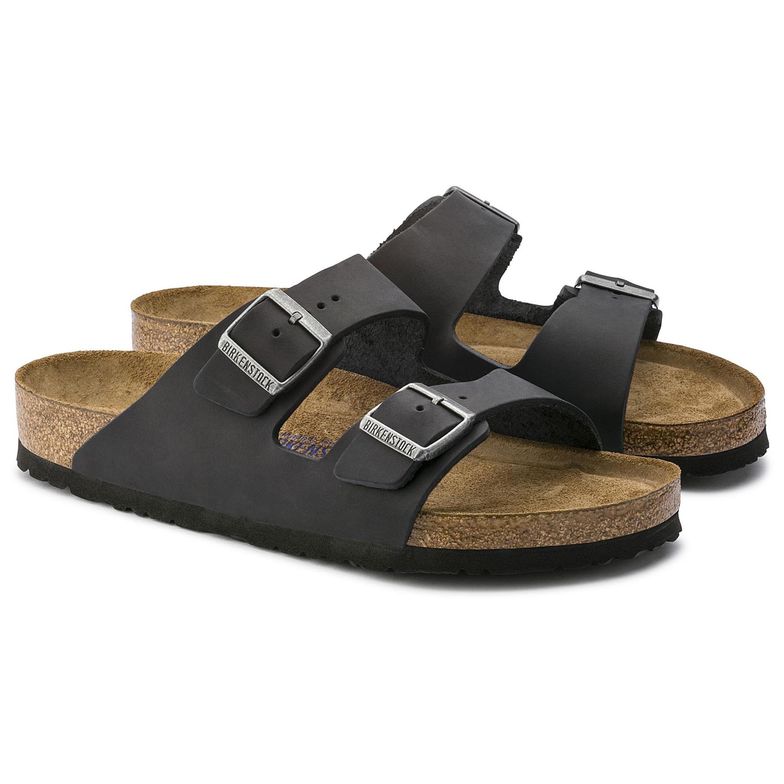 Birkenstock ARIZONA SOFT 752481 Cuir Huilé Noir - Dealorys