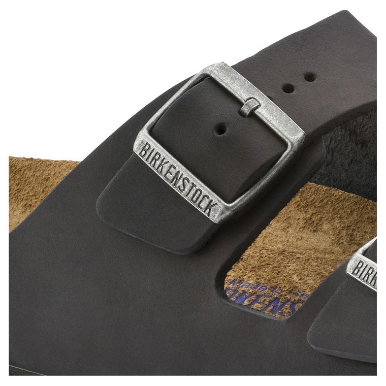 Birkenstock ARIZONA SOFT 752481 Cuir Huilé Noir - Dealorys