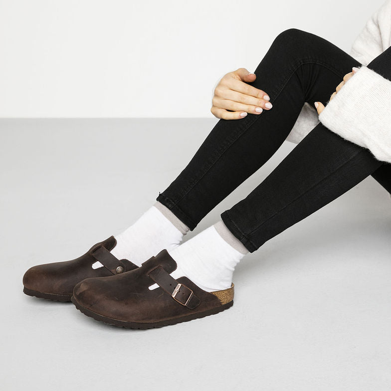 Birkenstock Boston 860131 Havana Oiled Leather Largeur Régulière - Dealorys