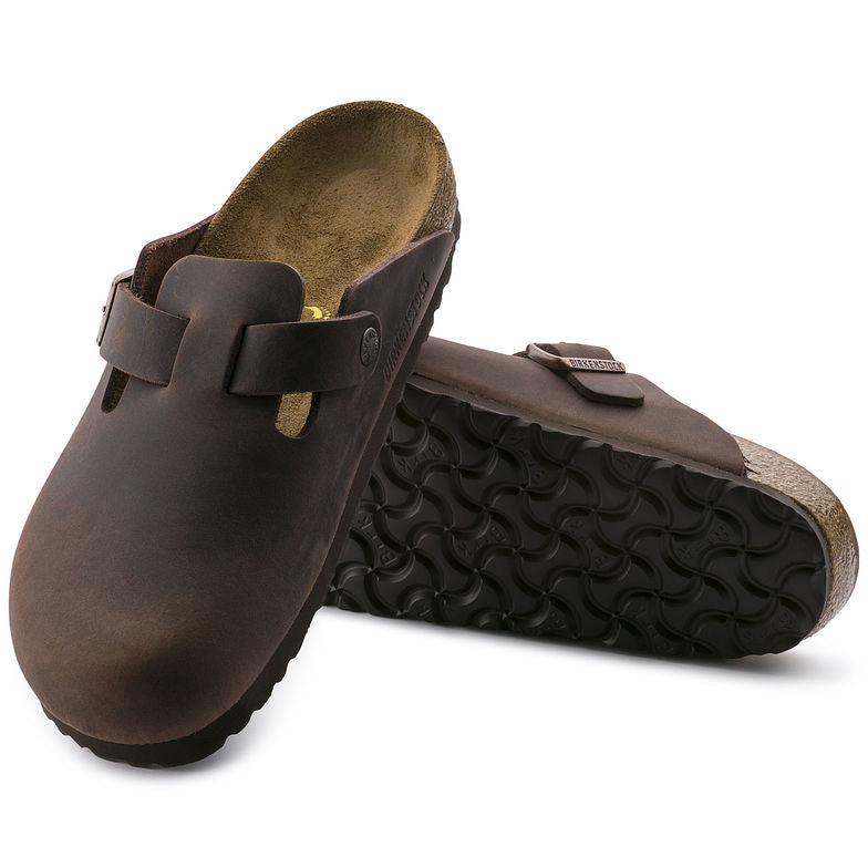 Birkenstock Boston 860131 Havana Oiled Leather Largeur Régulière - Dealorys