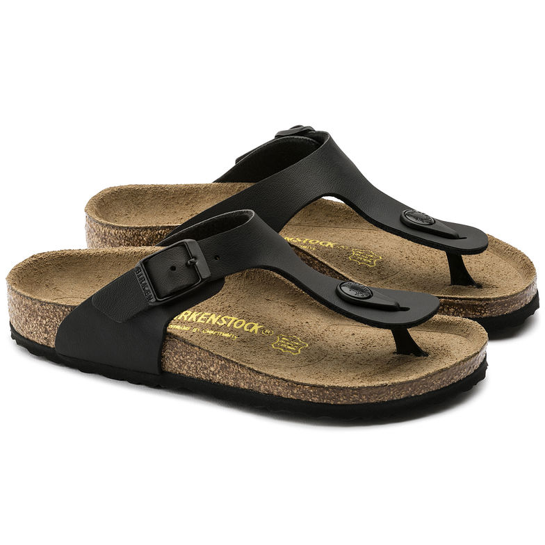Birkenstock Gizeh 846141 Black Birko Flor Largeur Régulière pour Enfants - Dealorys