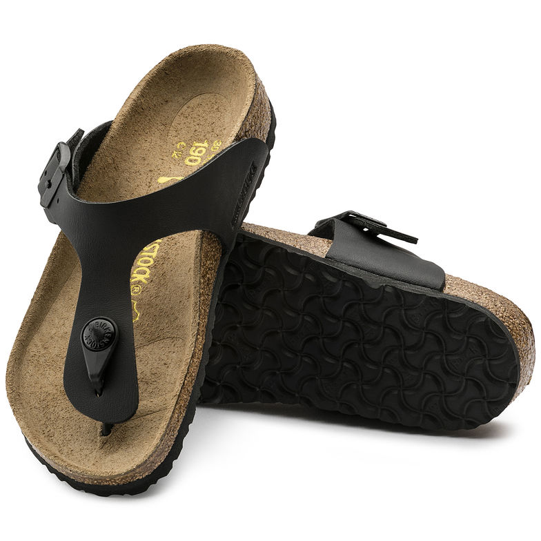Birkenstock Gizeh 846143 Black Birko Flor Largeur Étroit pour Enfants - Dealorys