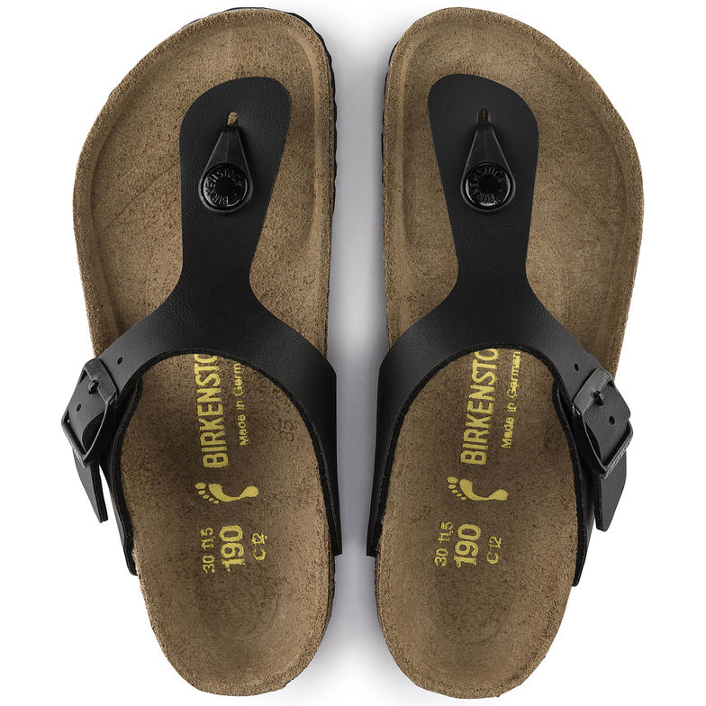 Birkenstock Gizeh 846143 Black Birko Flor Largeur Étroit pour Enfants - Dealorys