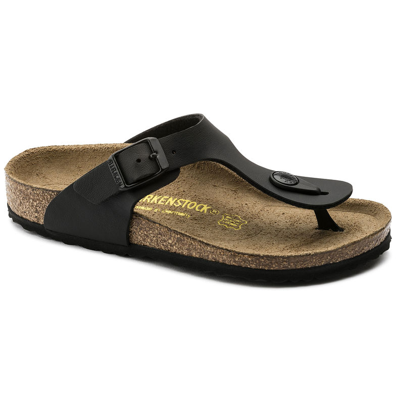 Birkenstock Gizeh 846141 Black Birko Flor Largeur Régulière pour Enfants - Dealorys